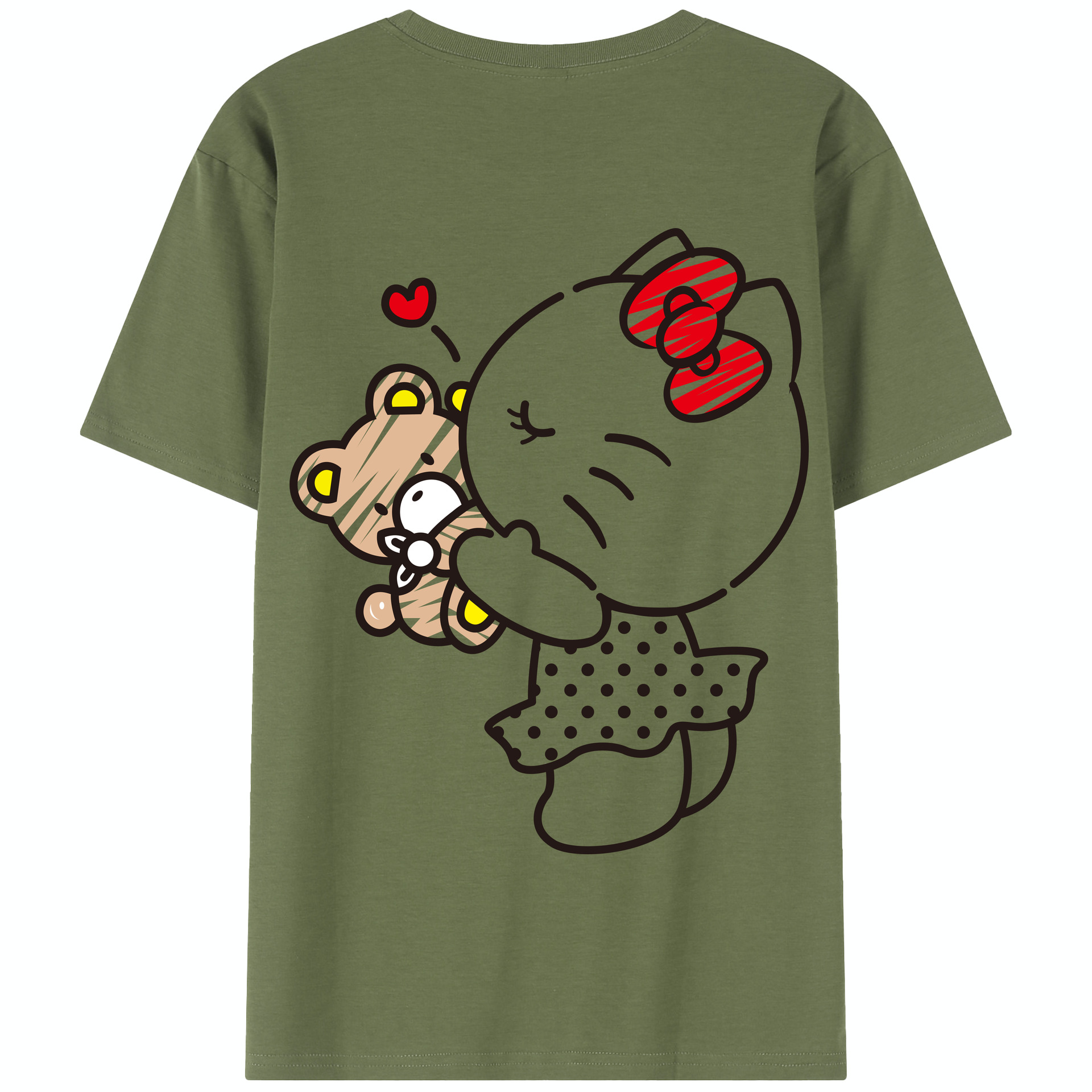 （画像用） Hello Kitty ハローキティ 綿100％半袖Tシャツ（背面プリント）